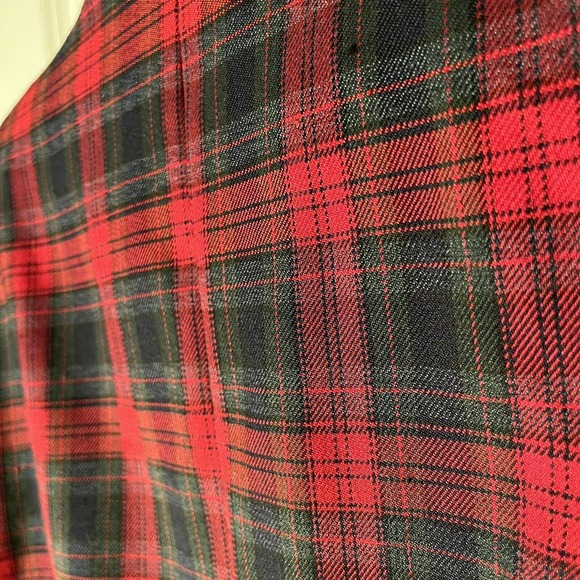 VINTAGE LESLIE FAY WOMENS 16 BLAZER JACKET TOP RED BLACK PLAID HOLIDAY PARTY NYE - Picture 8 of 10